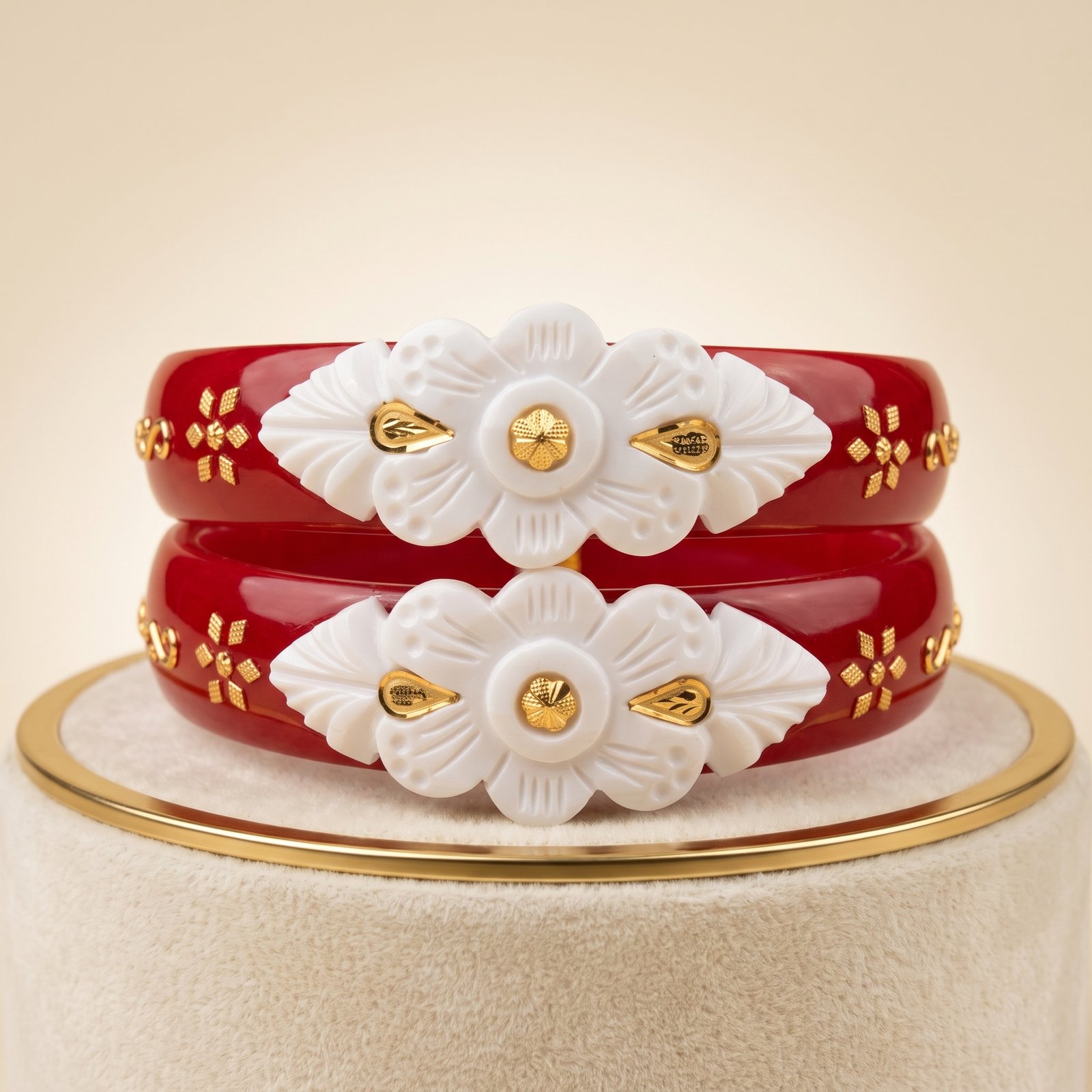 Gold Designer Shakha Pola Pair