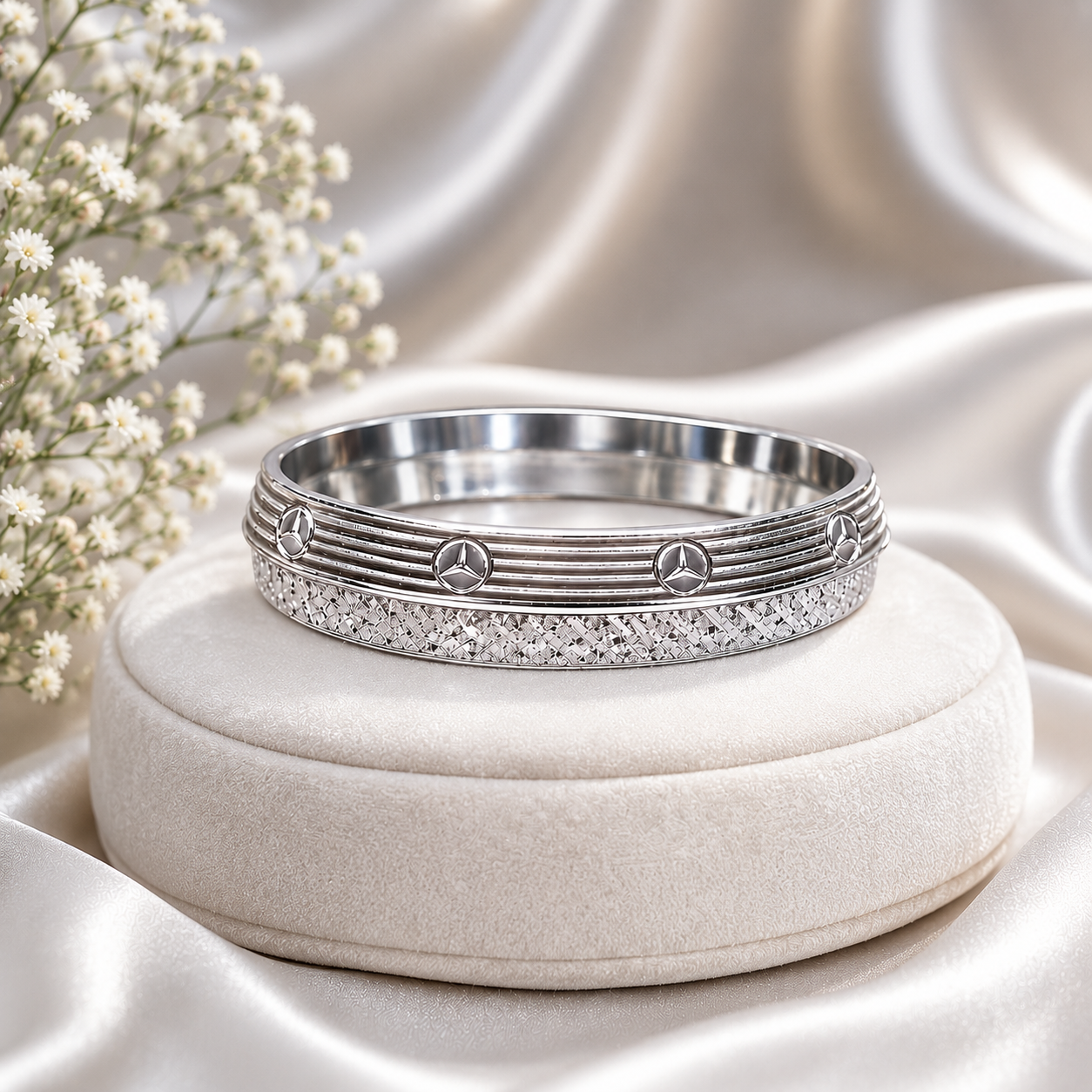 925 Sterling Silver Kada for Men | Premium Designer Silver Bracelet | Nilmani Jewellers